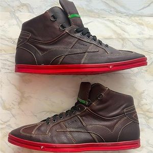 FLORIS VAN BOMMEL Vintage Brown Hightop 'Foodwear' Sneakers X Size : 8.5